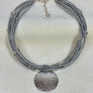 Vintage Joan Rivers Multistrand Silvertone Beaded Necklace